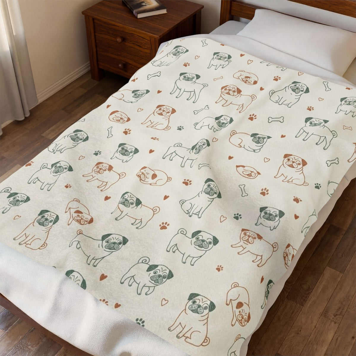 Pug Dog Mom Snuggle Blanket (50x60)