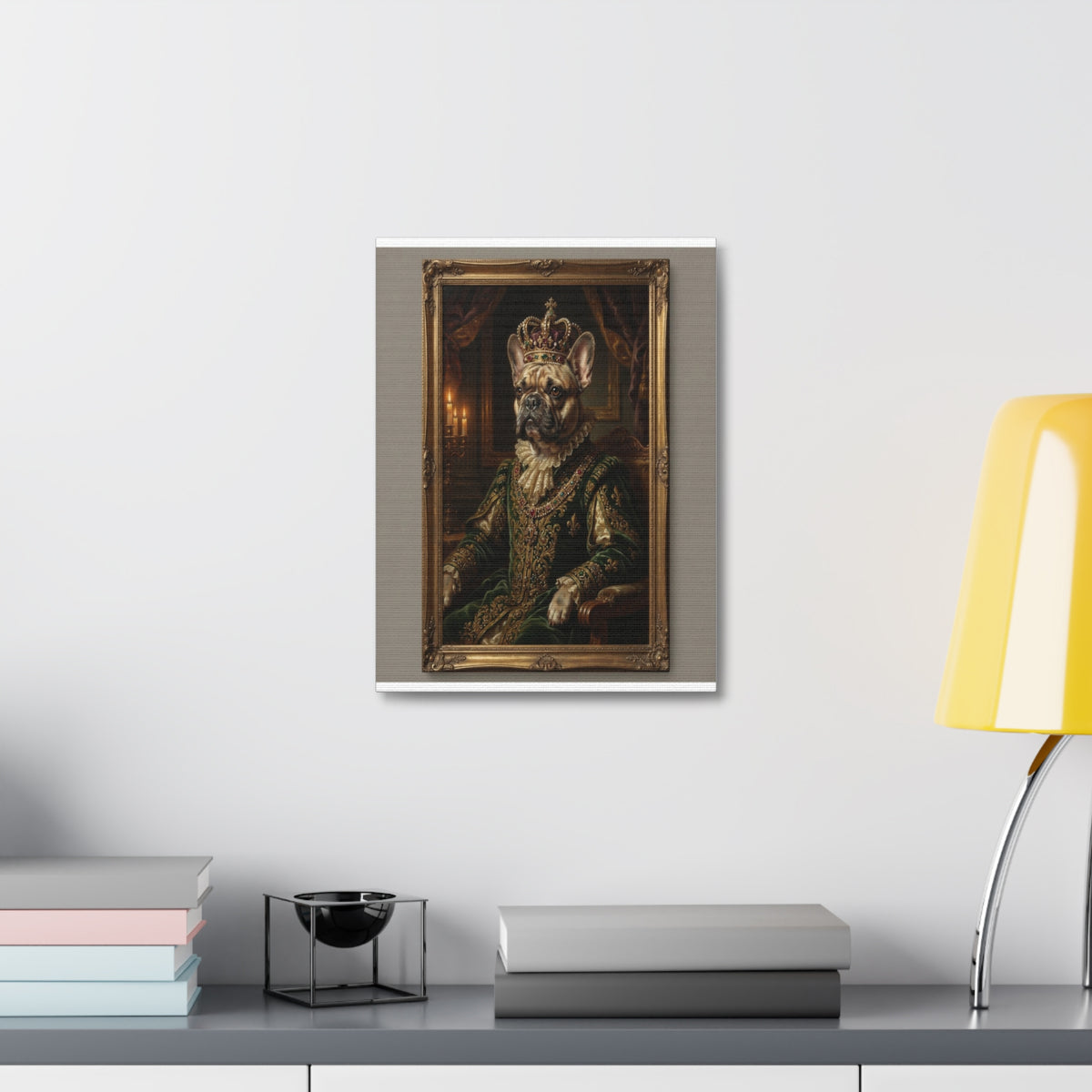 Royal French Bulldog — Renaissance Pet Portrait Canvas (12x16)