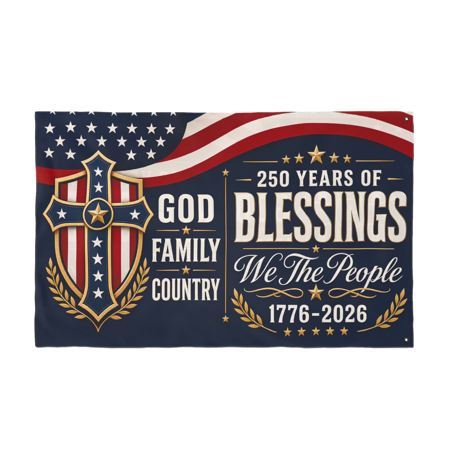 250 Years of Blessings Patriotic Double-Sided Flag