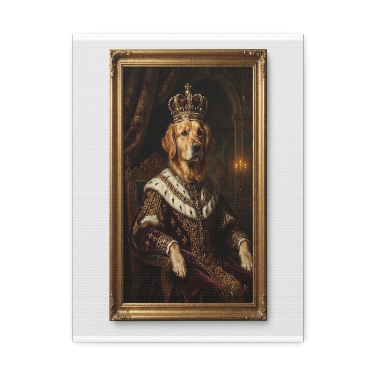Royal Golden Retriever — Renaissance Pet Portrait Canvas (12x16)