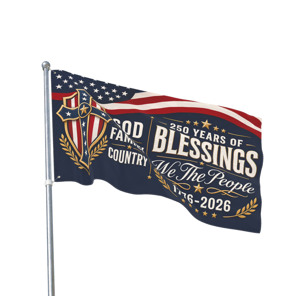 250 Years of Blessings Patriotic Double-Sided Flag