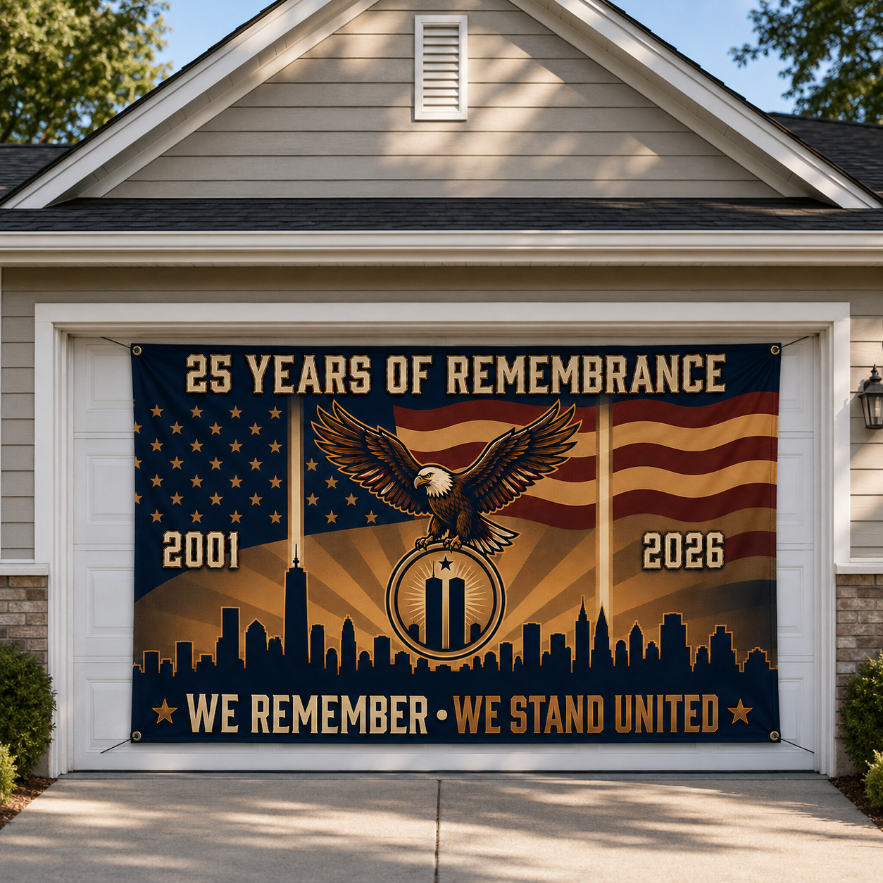 9/11 25th Anniversary Memorial Flag – Double-Sided, 2001–2026