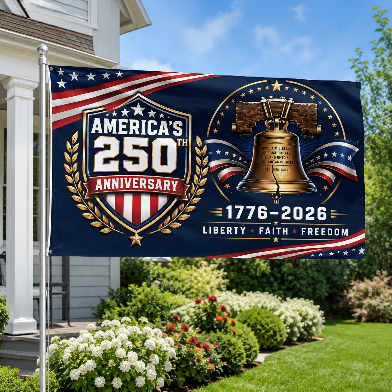 250th Anniversary Liberty Flag – Double-Sided 1776–2026 Patriotic Garden/Outdoor Flag