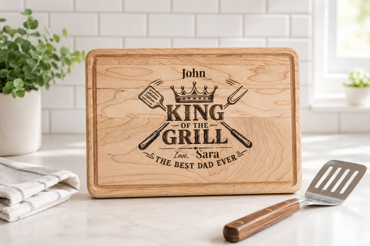 Custom Dad Grilling Cutting Board Father's Day Gift