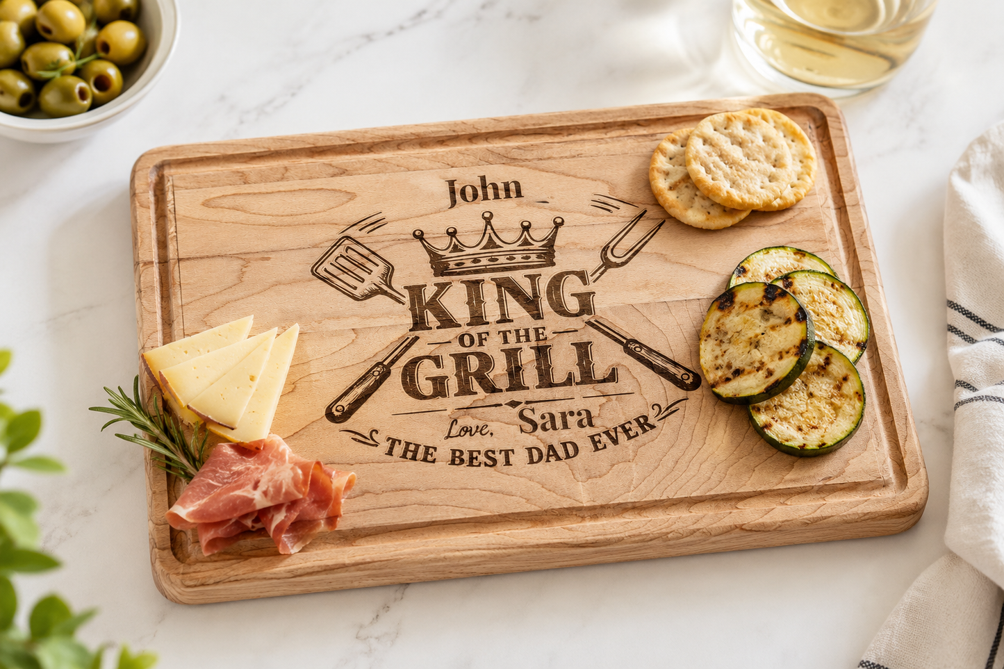 Custom Dad Grilling Cutting Board Father's Day Gift