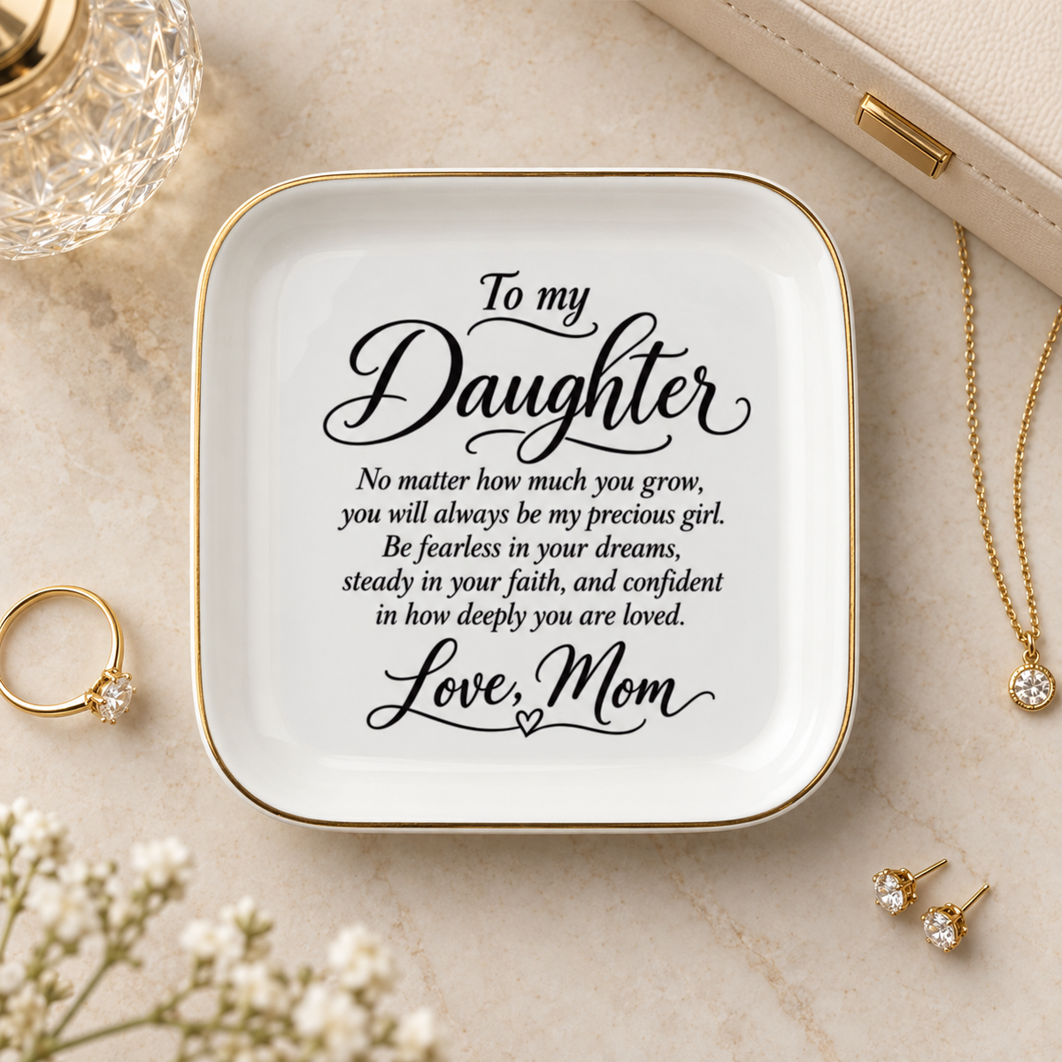 To My Daughter Jewelry Dish Gift From Mom