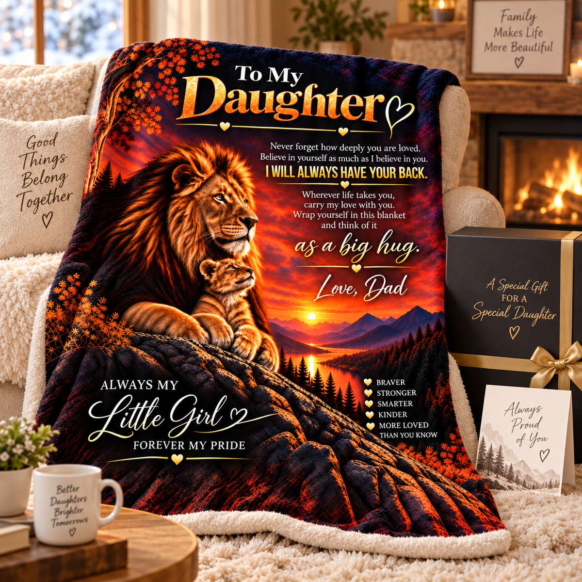 To My Daughter Love Letter Blanket – Meaningful Gift From Dad