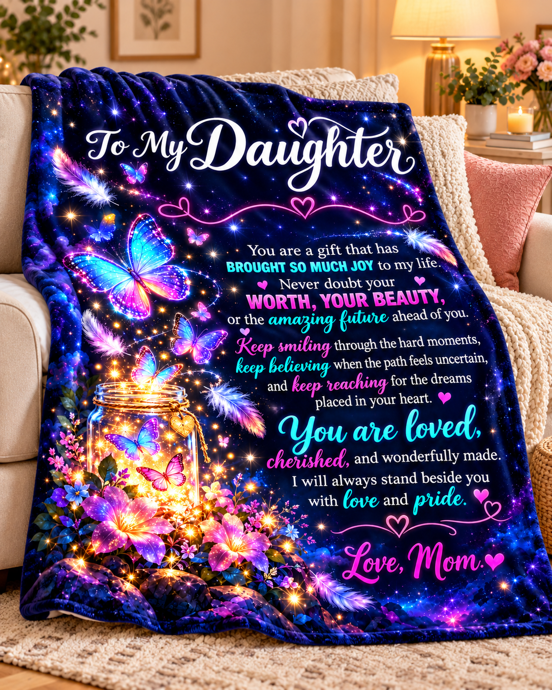 Personalized To My Daughter Blanket – Custom Name Gift from Mom