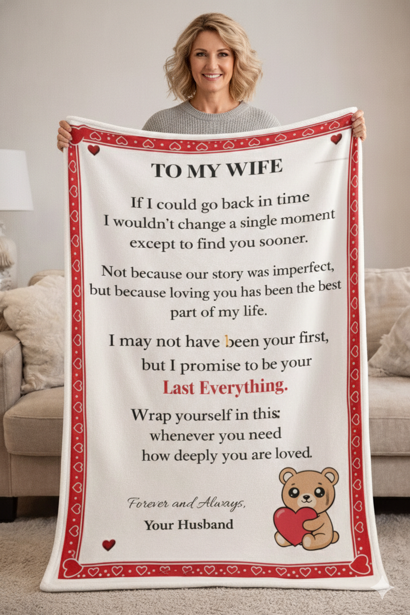 Meaningful Gift for Wife Love Message Blanket