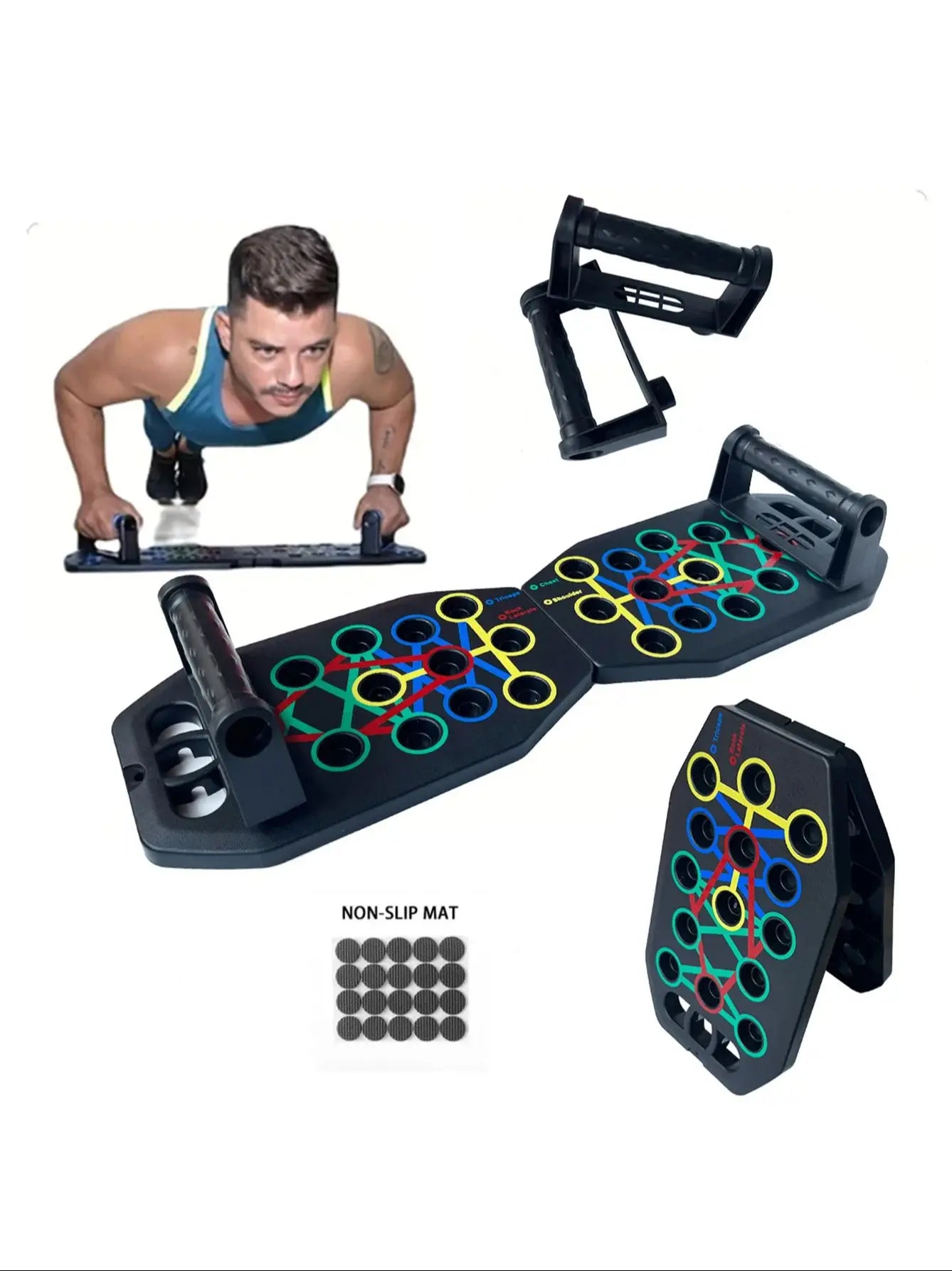 Color-Coded Push-Up Board β Full-Body Workout System