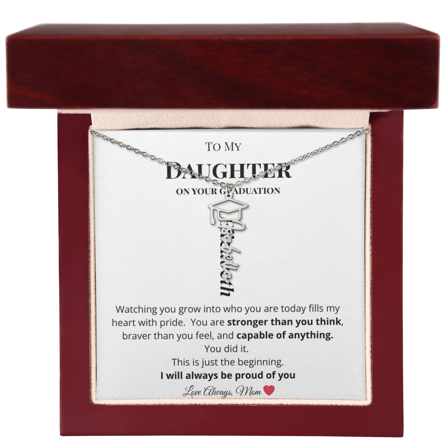 Graduation Cap Name Necklace