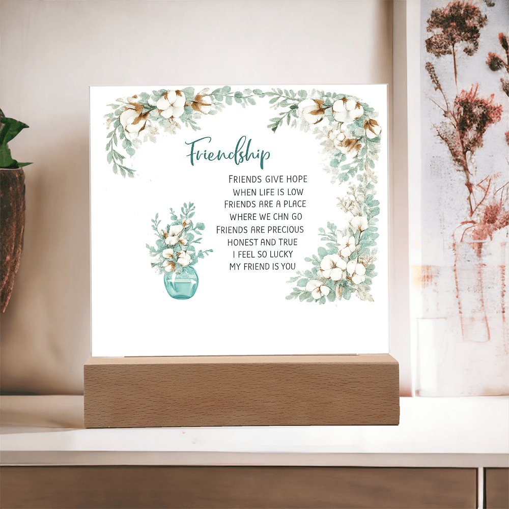 Friendship Acrylic Plaque-Gift For Friend- Valentine's Day Gift