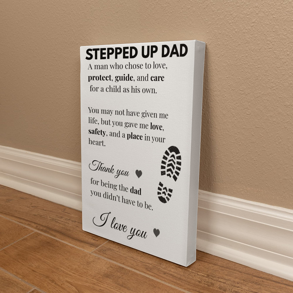 Bonus Dad Canvas Gift — Thank You for Being the Dad You Didn’t Have to Be