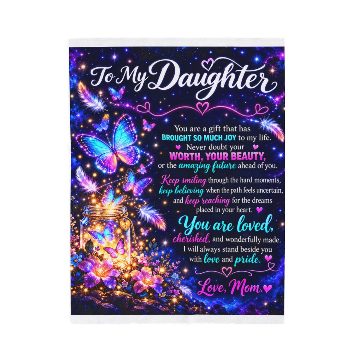 Personalized Daughter Tribute Blanket with Name