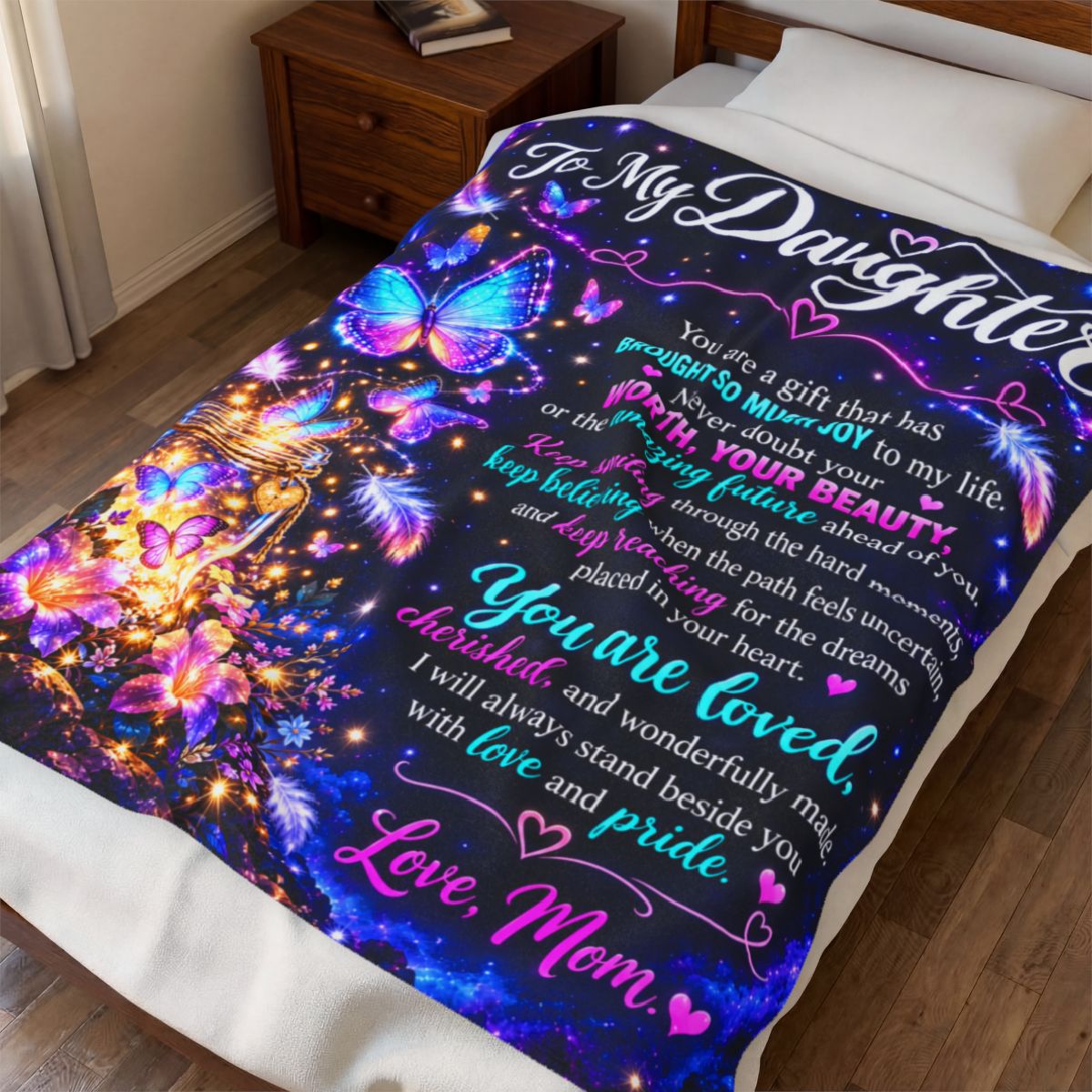 Personalized Daughter Tribute Blanket with Name