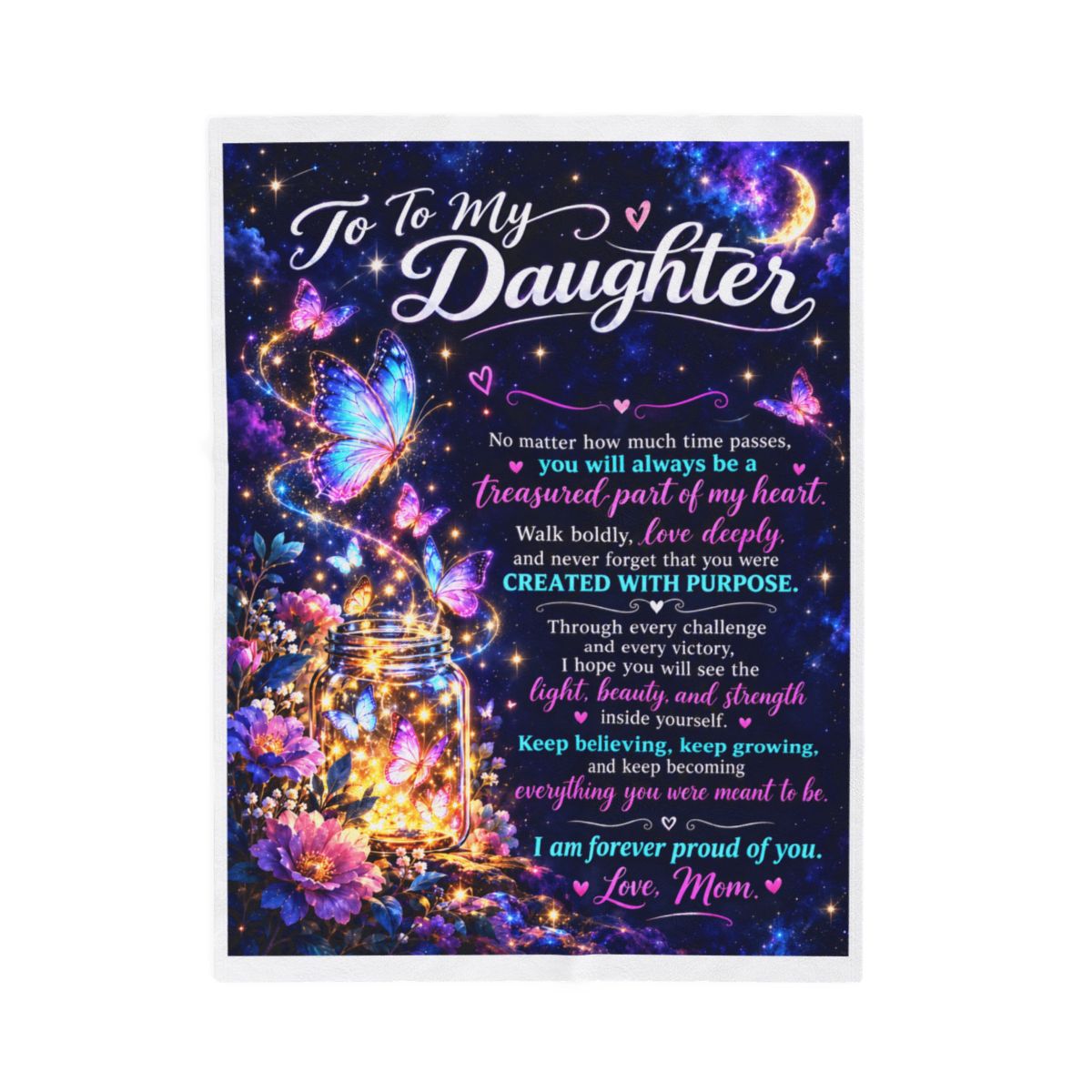 Personalized To My Daughter Blanket – Custom Name Gift from Mom