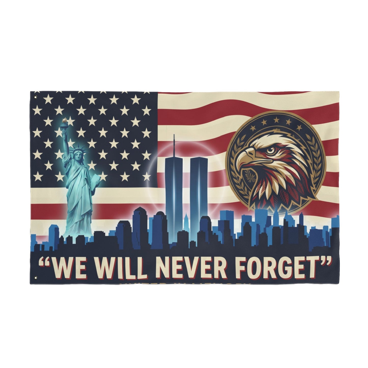 Never Forget 9/11 Memorial Double-Sided Flag