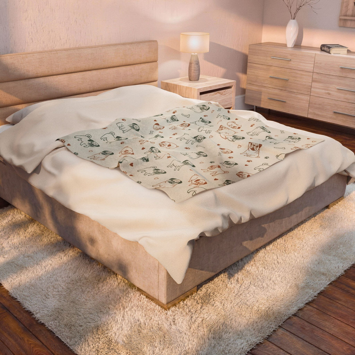 Pug Dog Mom Snuggle Blanket (50x60)