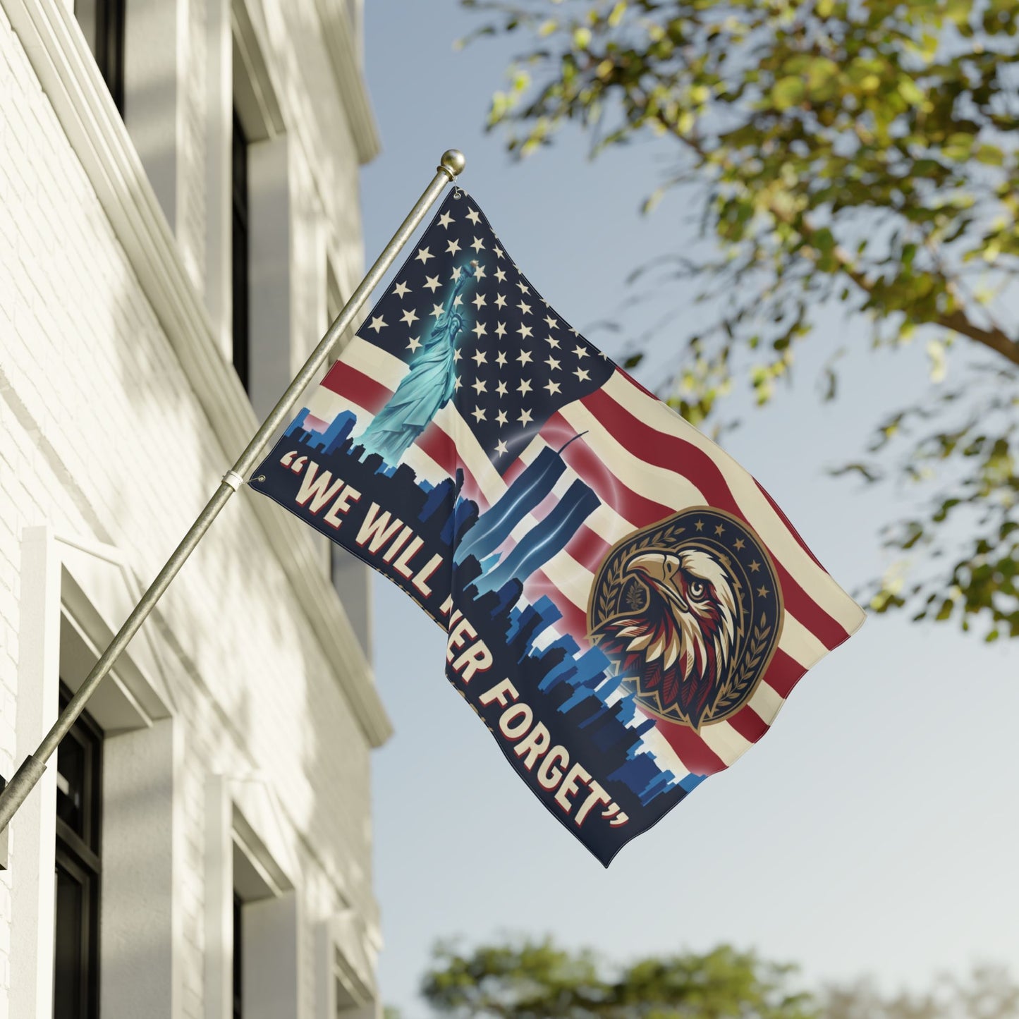 Never Forget 9/11 Memorial Double-Sided Flag