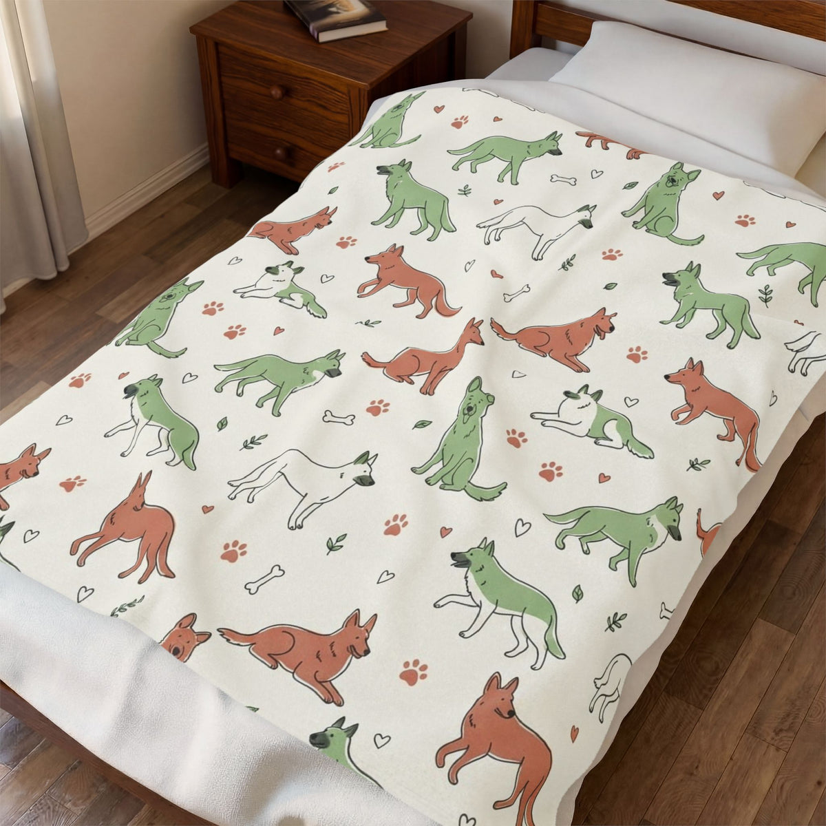 German Shepherd Dog Mom Snuggle Blanket (50x60)