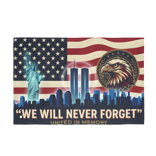 Never Forget 9/11 Memorial Double-Sided Flag