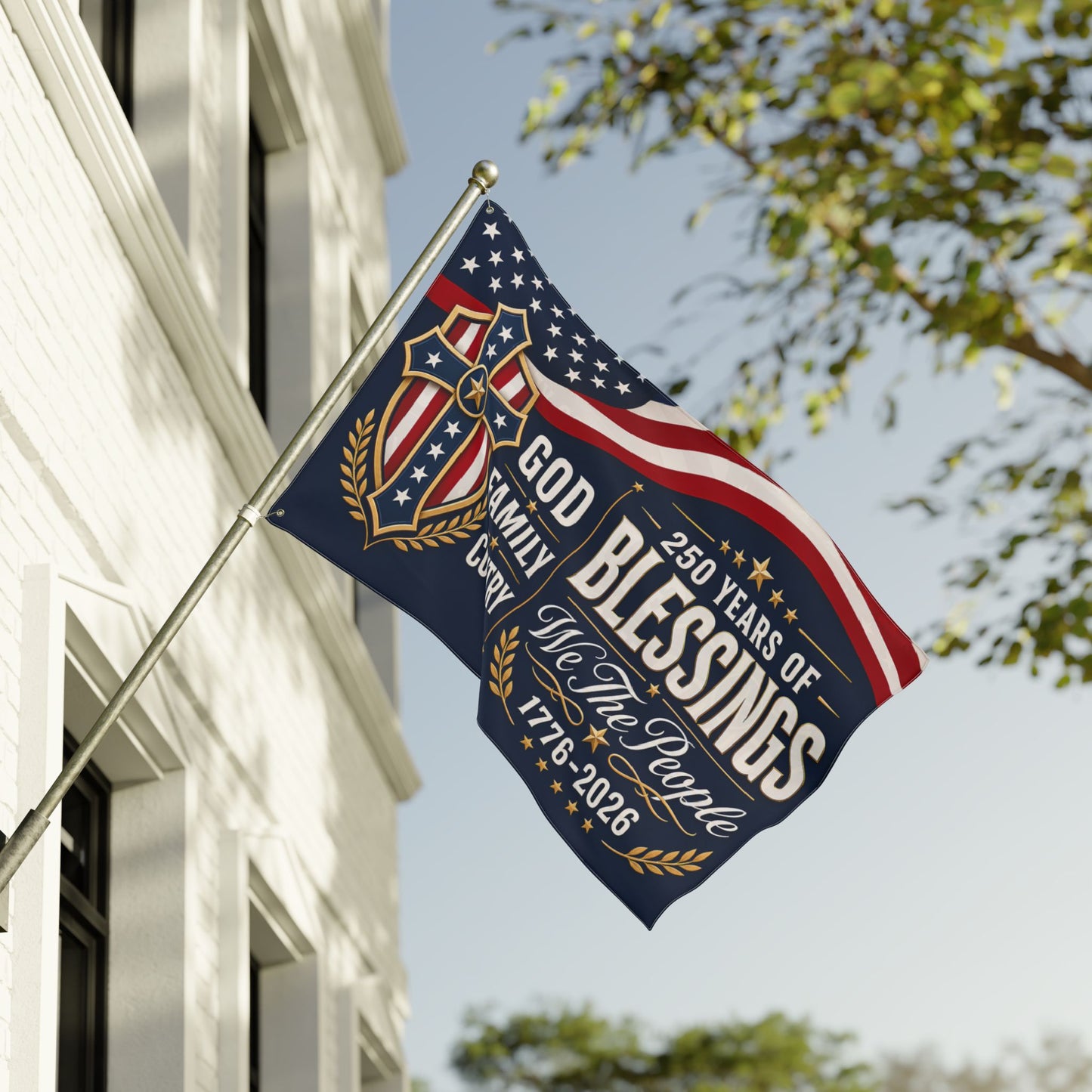 250 Years of Blessings Patriotic Double-Sided Flag