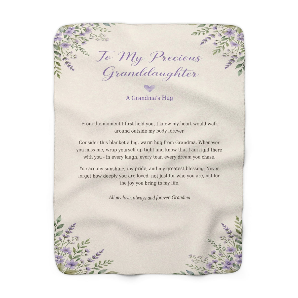 To My Precious Granddaughter Sherpa Fleece Blanket – A Grandma’s Hug Gift