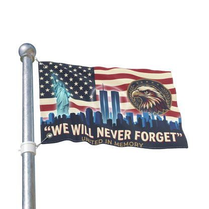 Never Forget 9/11 Memorial Double-Sided Flag