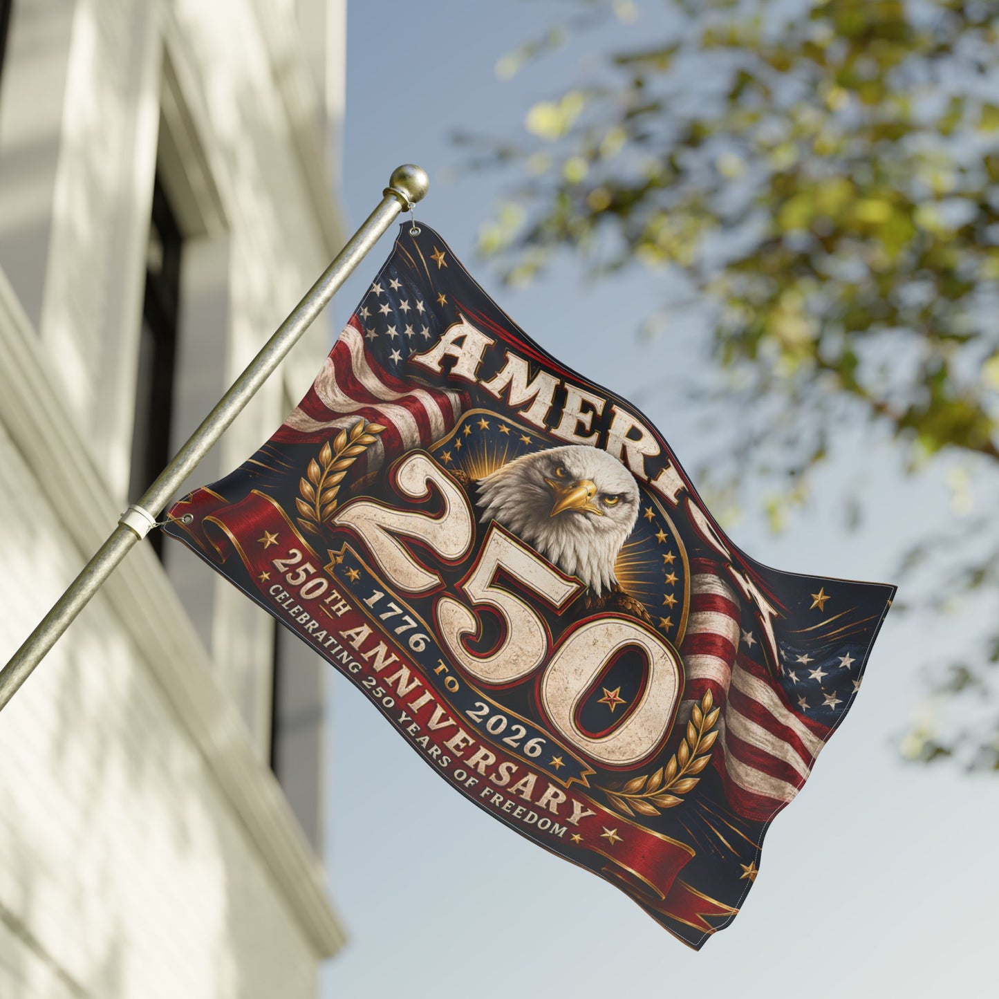 America 250th Anniversary Eagle Flag – 1776–2026 Patriotic Double-Sided Banner