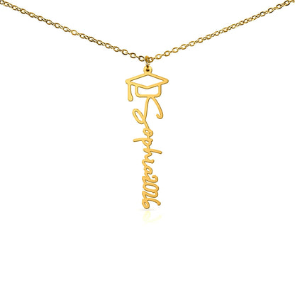 Graduation Cap Name Necklace