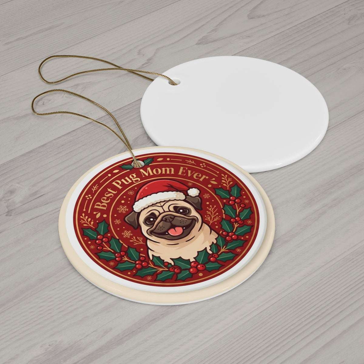 Best Pug Mom Ever Christmas Ornament — 2026 Breed-Specific Dog Mom Keepsake