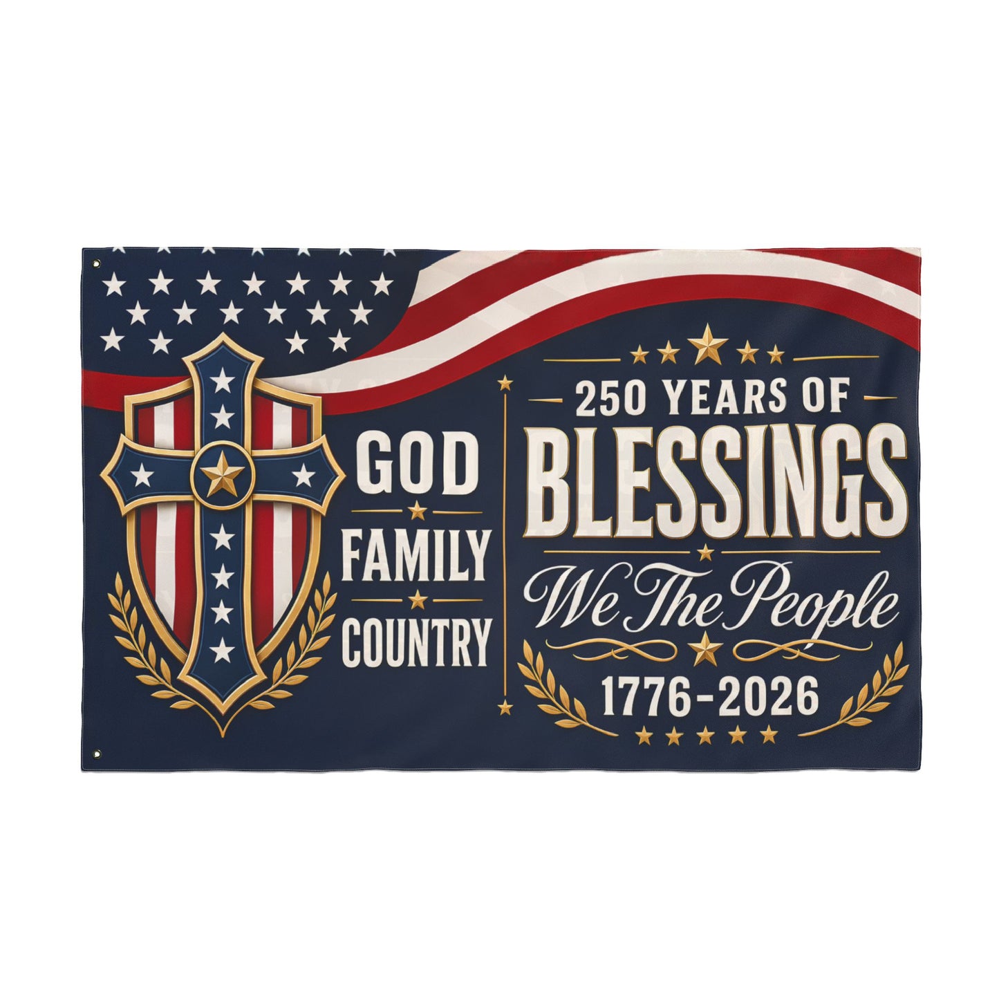 250 Years of Blessings Patriotic Double-Sided Flag