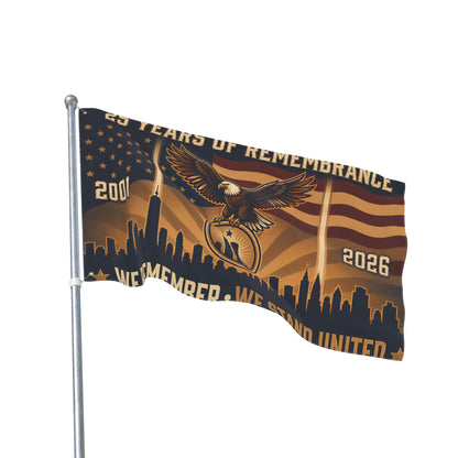 9/11 25th Anniversary Memorial Flag – Double-Sided, 2001–2026