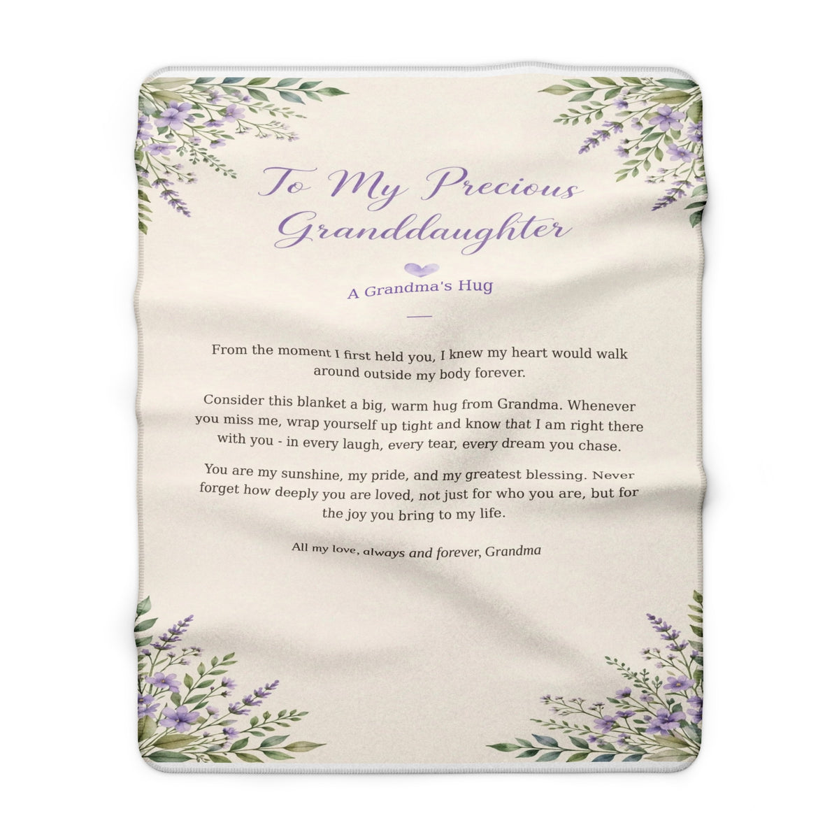 To My Precious Granddaughter Sherpa Fleece Blanket – A Grandma’s Hug Gift