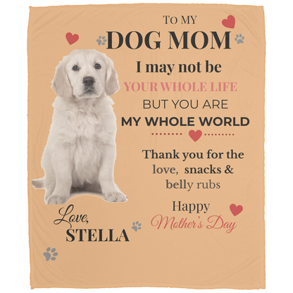 Personalized Dog Mom Blanket  with Pet Photo & Name