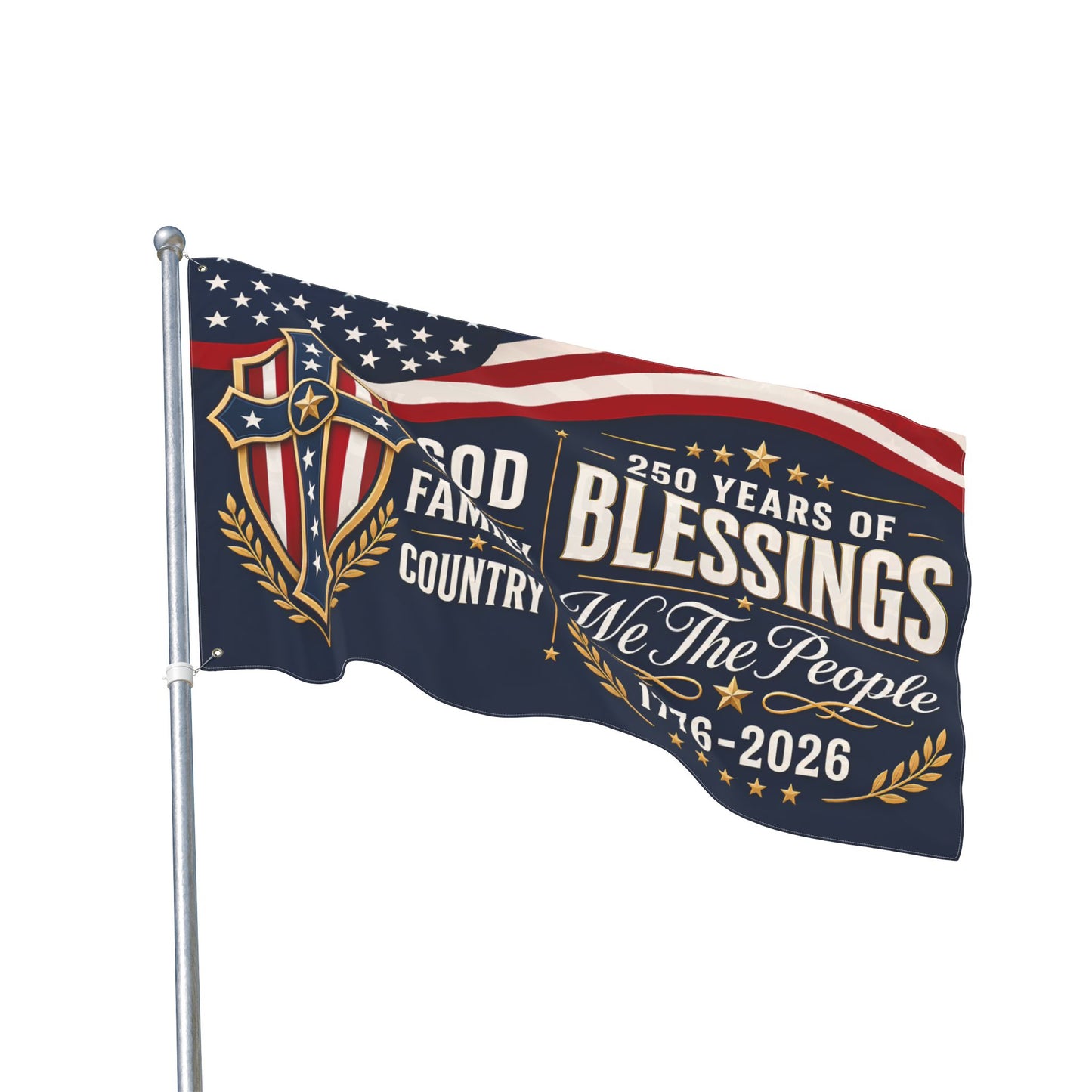 250 Years of Blessings Patriotic Double-Sided Flag