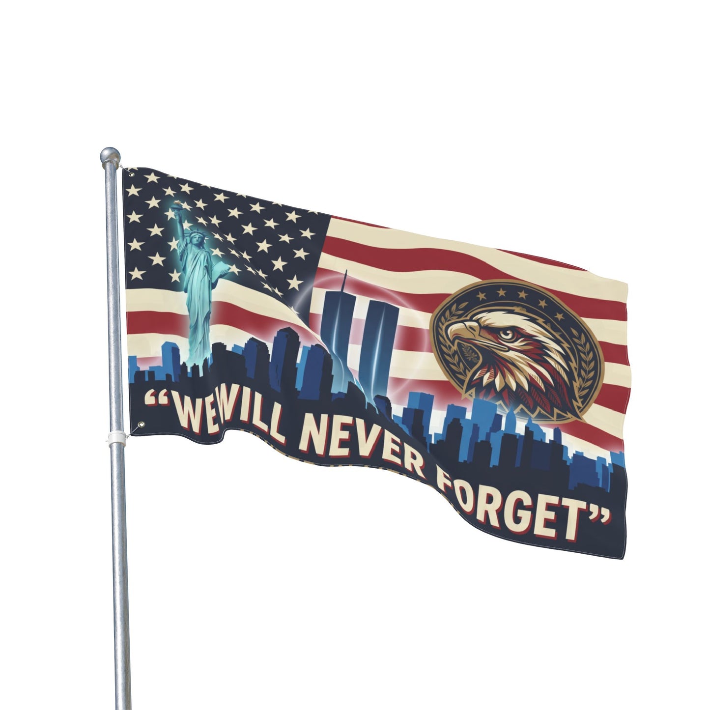 Never Forget 9/11 Memorial Double-Sided Flag