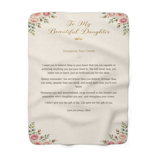 To My Beautiful Daughter Sherpa Fleece Blanket