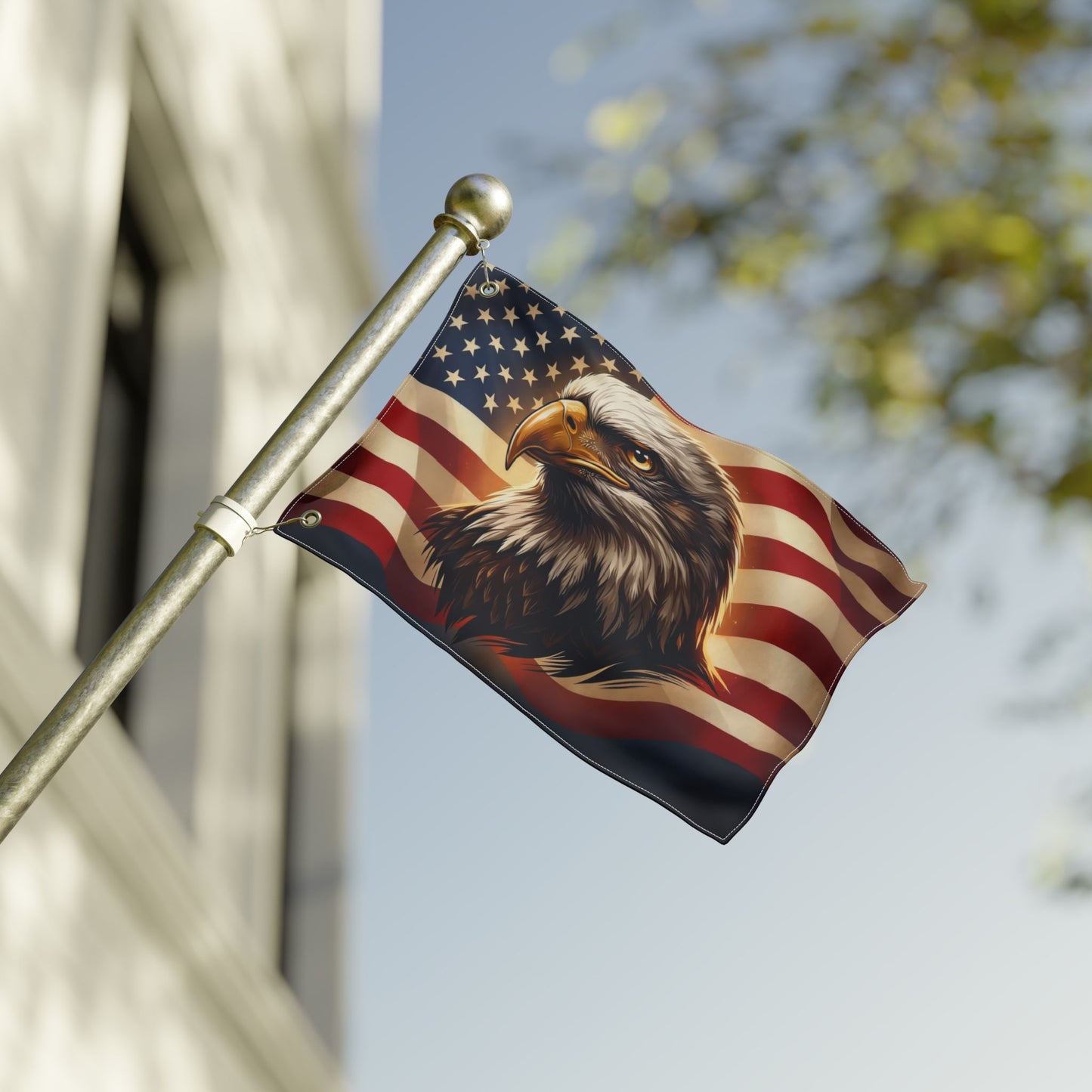 American Eagle Patriotic Flag — Double-Sided Outdoor Display