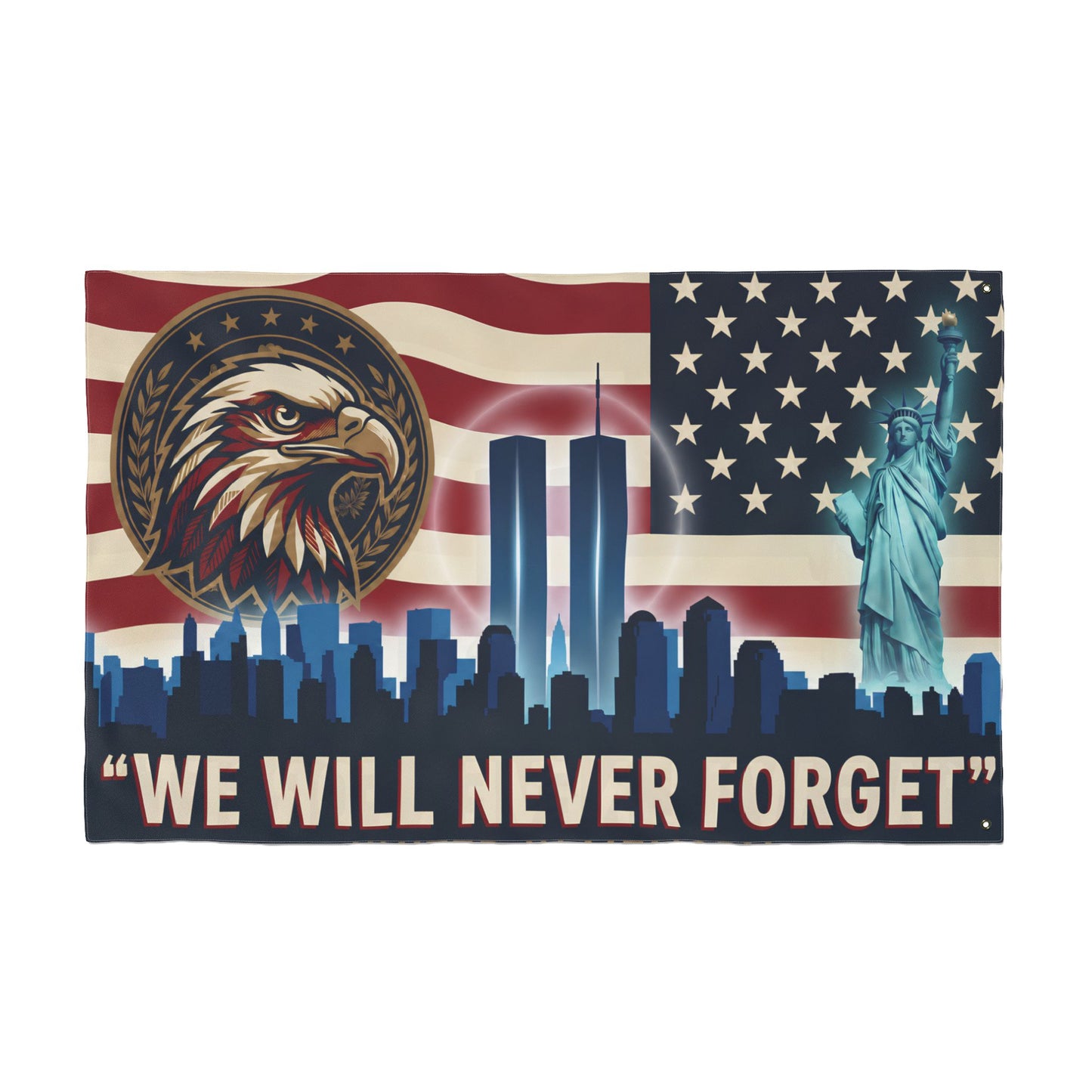 Never Forget 9/11 Memorial Double-Sided Flag