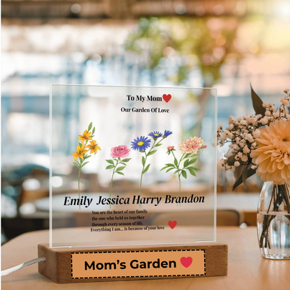 Personalized Mom’s Garden Acrylic Plaque with Children Names
