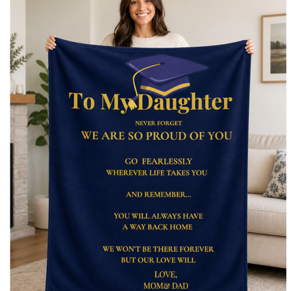 To my Daughter Graduation Gift Blanket Love Message