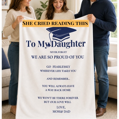 To my Daughter Graduation Gift Blanket Love Message