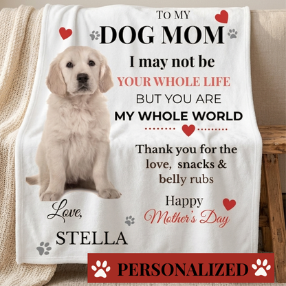 Personalized Dog Mom Blanket  with Pet Photo & Name