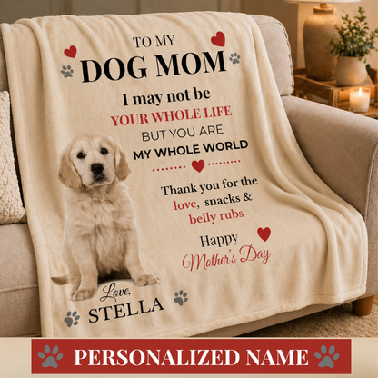 Personalized Dog Mom Blanket  with Pet Photo & Name