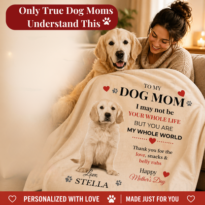 Personalized Dog Mom Blanket  with Pet Photo & Name