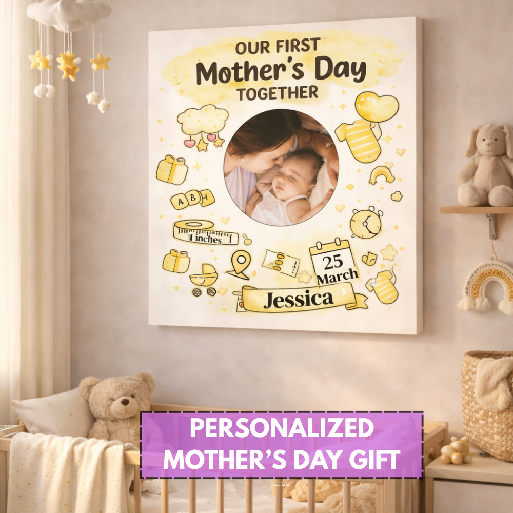First Mother's Day Personalized Canvas- A Memory She'll Cherish Forever