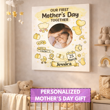 First Mother's Day Personalized Canvas- A Memory She'll Cherish Forever