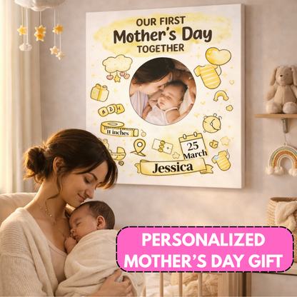 First Mother's Day Personalized Canvas- A Memory She'll Cherish Forever