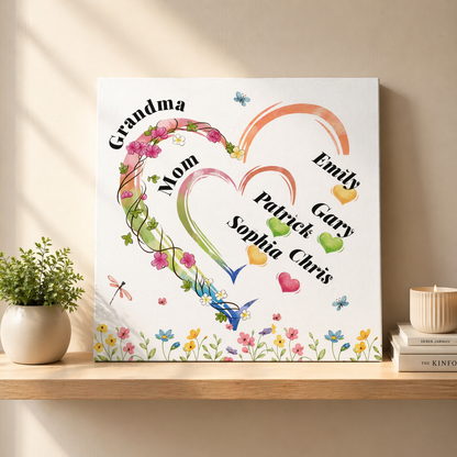Grandma Personalized Grandma  Mom Canvas Gift with Children Names